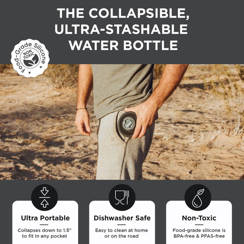 HYDAWAY 25oz Collapsible Water Bottle - BPA-Free, Leakproof, Lightweight, and Space-Saving - Perfect for Hiking, Travel, and All-Day Hydration - Image 3